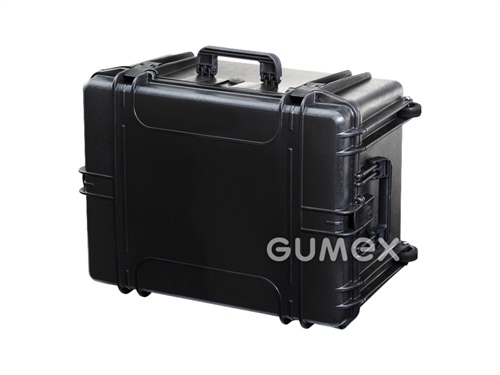 Wasserdichte Koffer MAX, 687x528x276mm (620x460x250mm), IP67, PP, ohne Füllung, 2 Räder, schwarz, 